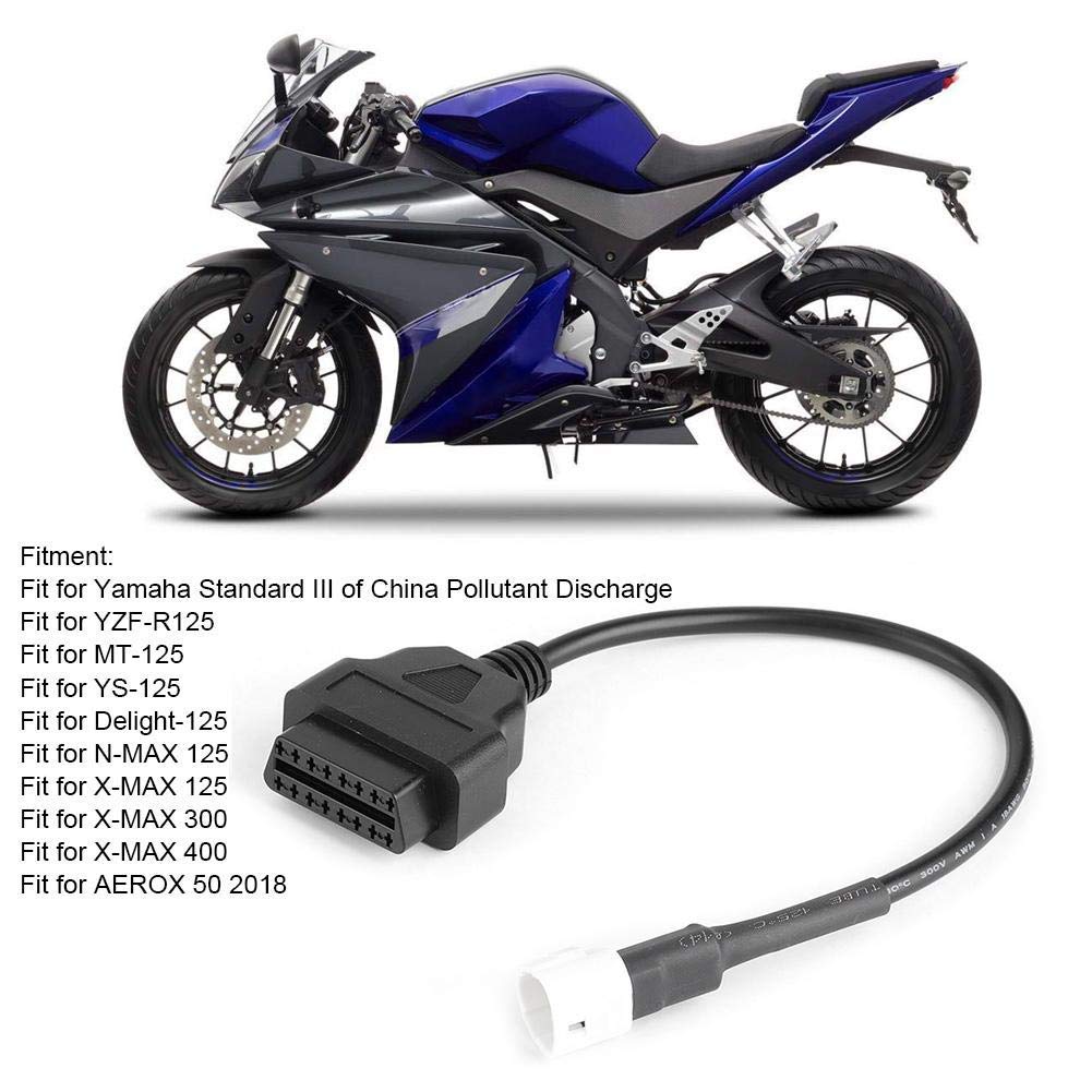 Cablu Diagnostic OBD2 Yamaha - Qiilu 3 Pini la OBD2 Scanner Coduri de Defect Motocicletă