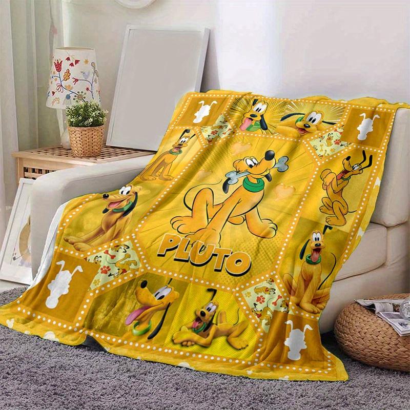 

1pc. Cartoon Pluto Dog Yellow Blanket, Home Decor Gift for All Seasons,Soft Flannel Throw Blanket, Versatile & Cozy for Bedroom, Living Room 100x150cm