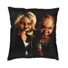 Childs Play Chucky Und Tiffany Kissenbezüge Dekor Haus Kawaii Horrorfilm Halloween Kissen für Sofa Quadratischer Kissenbezug