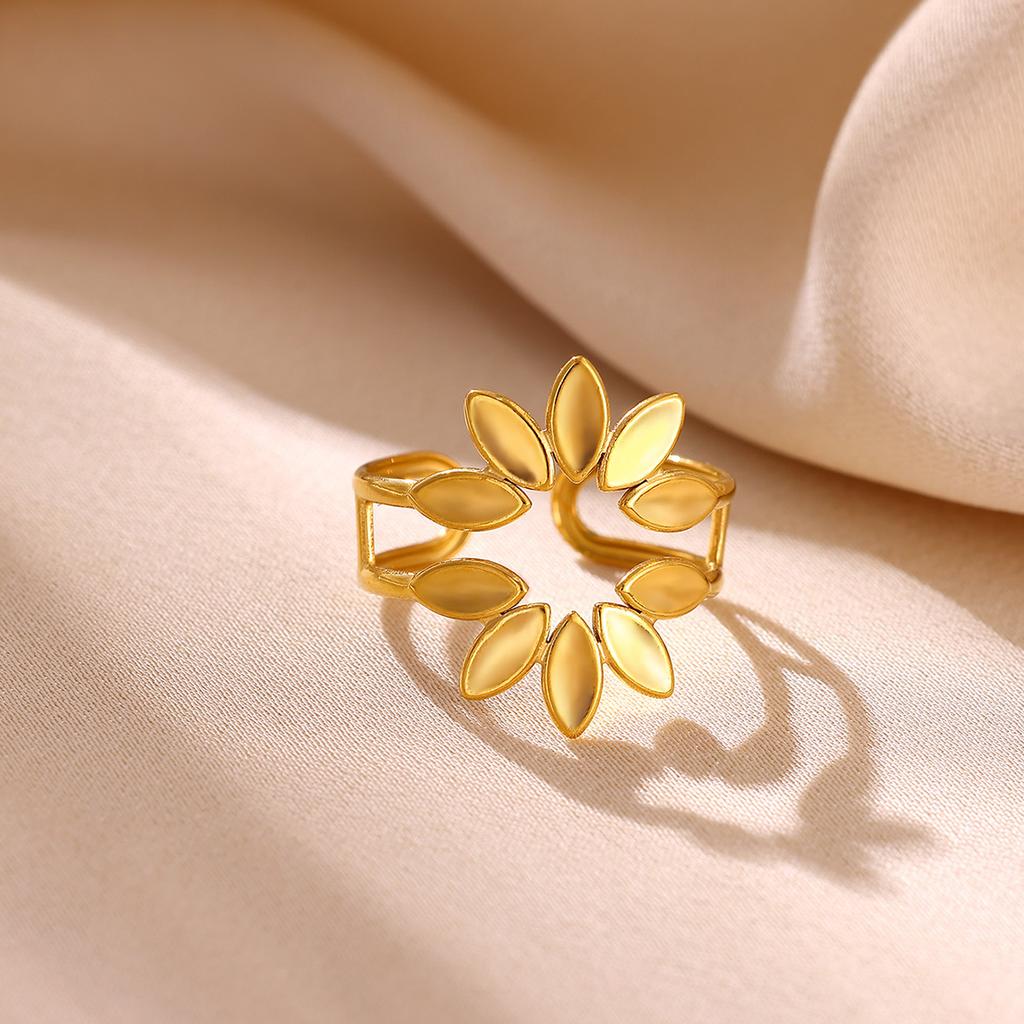 Geometric Hollow Gold Color Waterproof Rings 2026 For Women Stainless Steel Butterfly Daily Elegant Anillos Party Jewelry Gifts