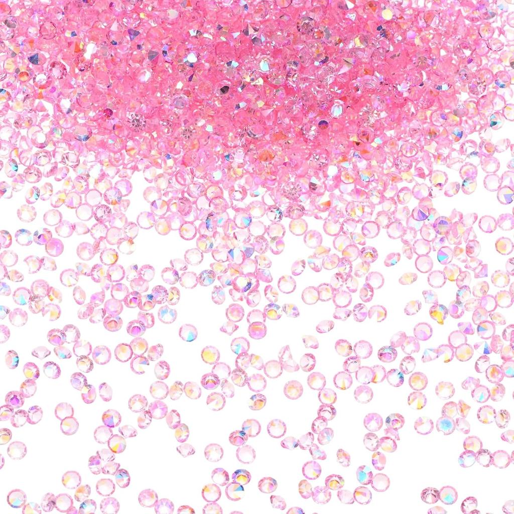 3600-Pack Acrylic Diamonds, 0.12 Inch/3mm Wedding Table Scatter Confetti Crystals for Vase Fillers/Art Craft, Acrylic Diamonds Gems [White AB]