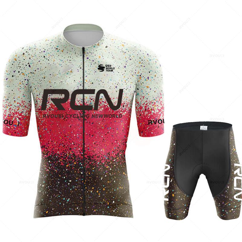 Summer Mountain Bike Sportswear Rcn Team Cycling Jersey Set Breathable Short Sleeve Bicycle Clothing Suit Ropa Maillot Ciclismo