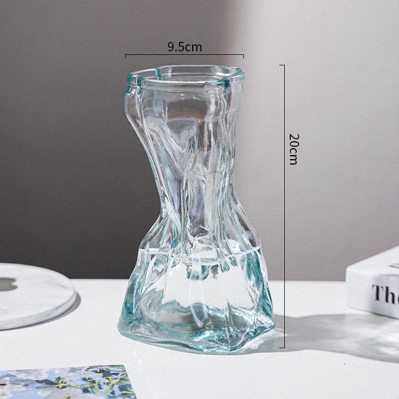 Creative Slanted Neck Glass Vase for Home or Office Decor