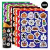 160PCS 8 Sheets Cartoon Spider Pumpkin Halloween Stickers Ghost Bat Scary Sticker  Party Supplies
