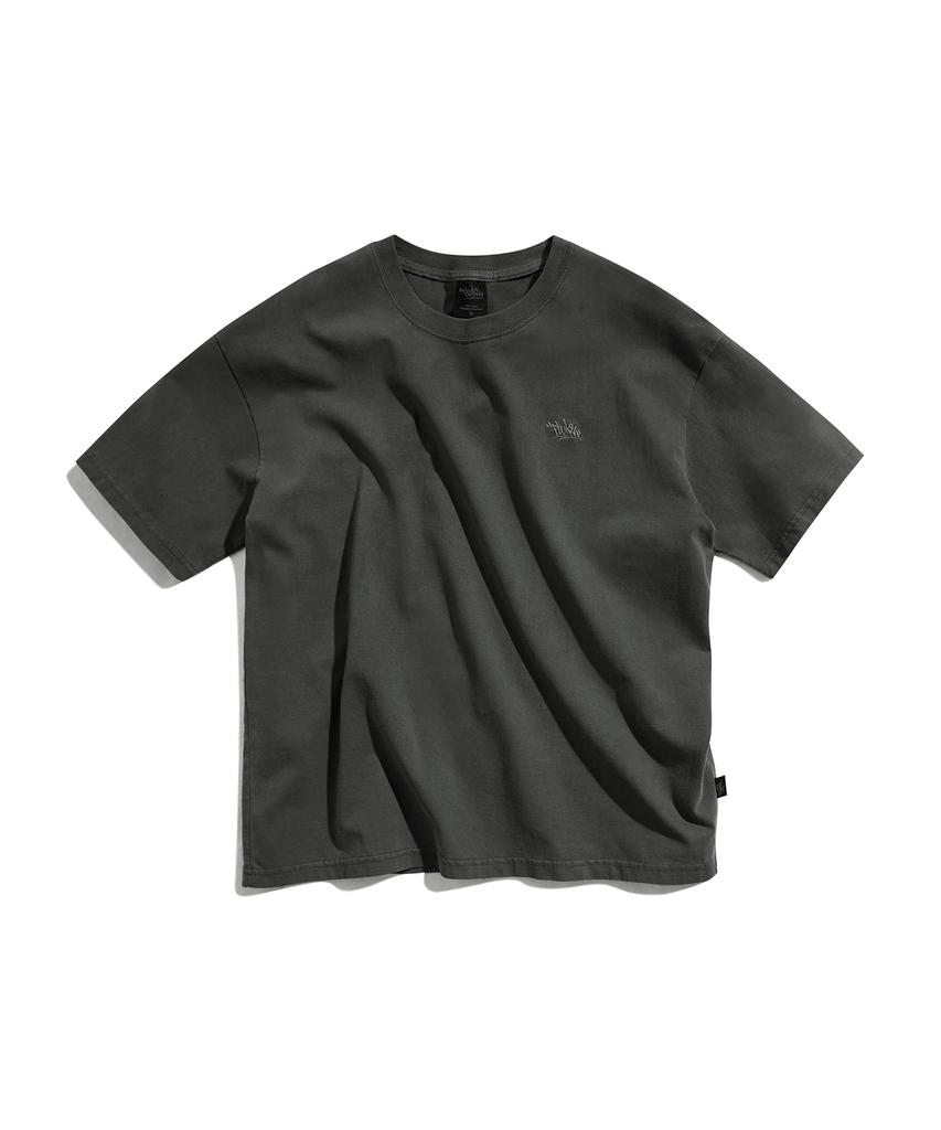Peullukeu Slam Logo Pigment Short Sleeve T-Shirt Dark Gray Fst749
