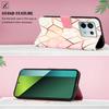 For Xiaomi Redmi Note 13 Pro 5G/Poco X6 5G Leather Case with Shoulder Strap Marble Pattern Phone Stand Cover