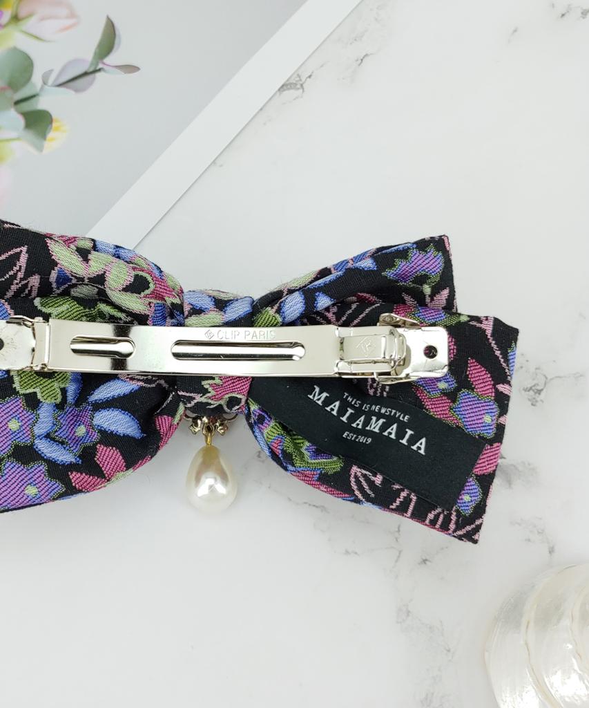 Maia Rose Jacquard Ribbon Pin Vs. Blue Purple
