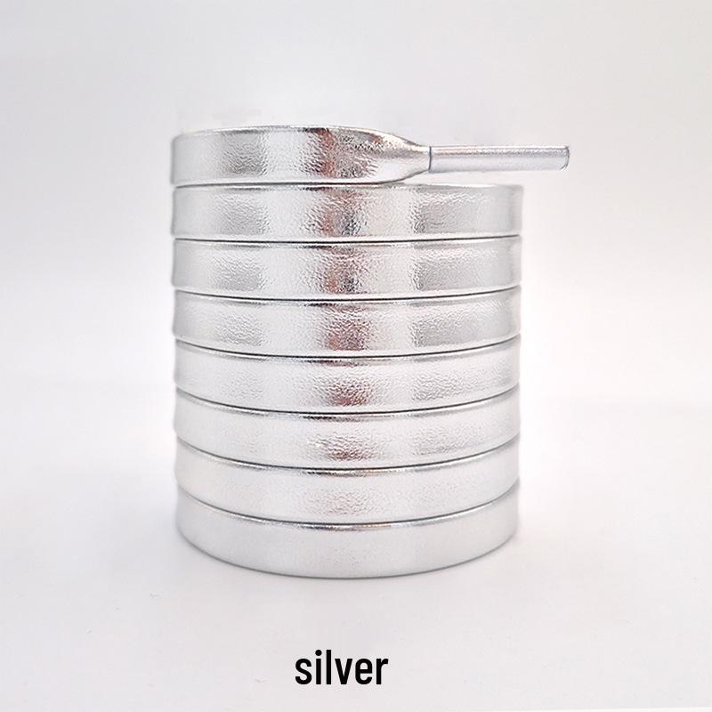 Złote i Srebrne Skórzane Odblaskowe Sznurówki do Butów Air Force i Dad Shoes - Jedna Para