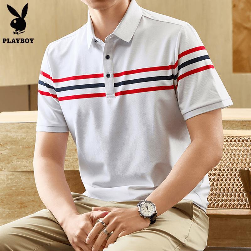 PLAYBOY Striped Men s Polo T-shirt 3XL