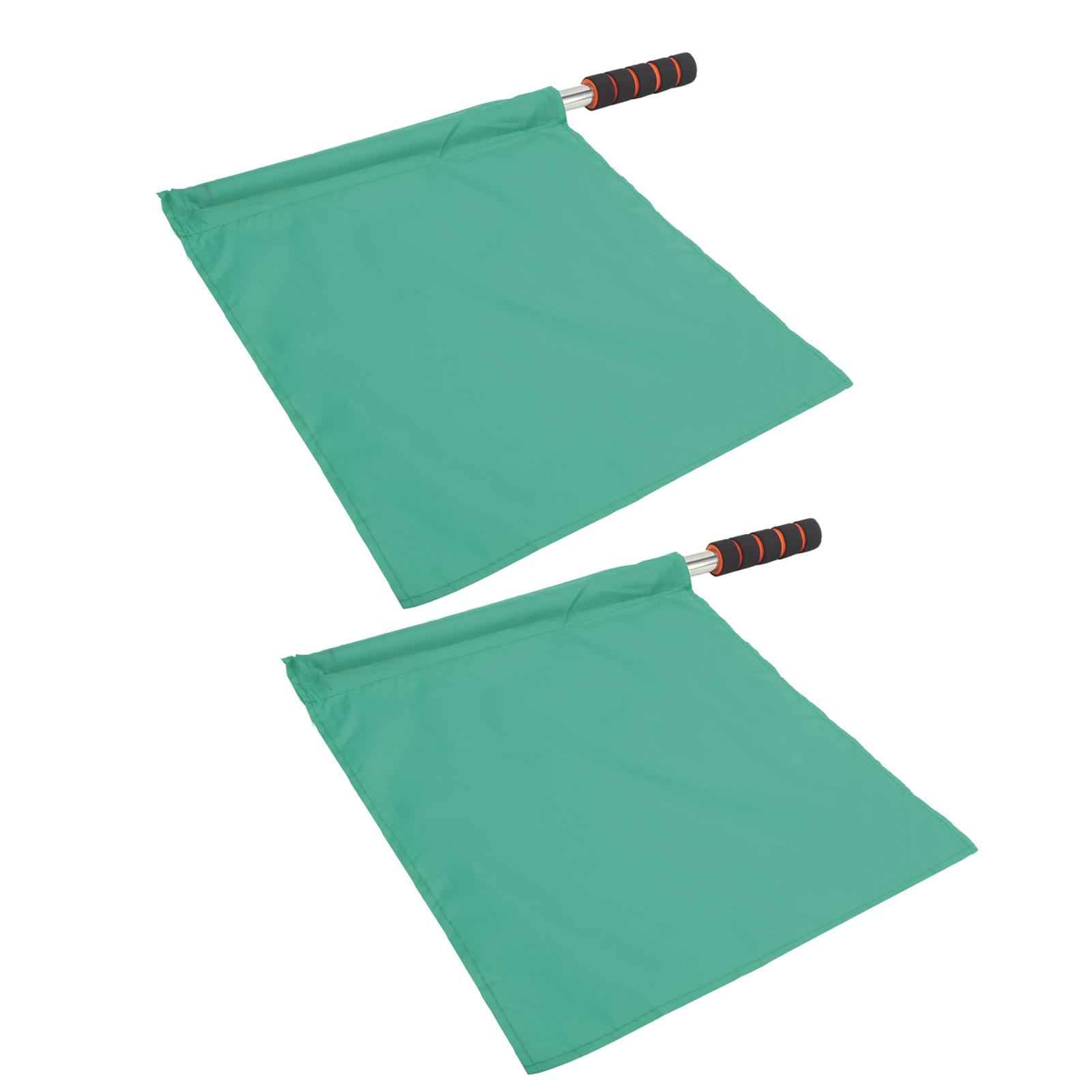 2 шт. Официальные флаги судьи Нержавеющая сталь Шест Спортивные соревнования Боковой судья Ручной флаг Зеленый зелёный