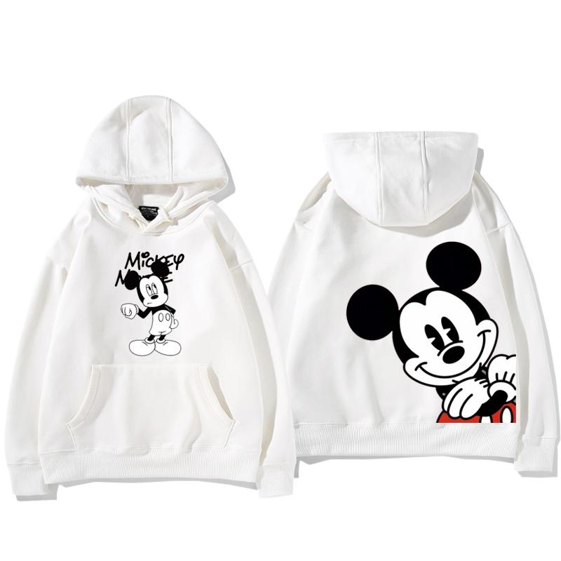 2024 Spring and Autumn Mickey Minnie Disney hoodie for male and female couples, parent-child cartoon print loose hooded clothes