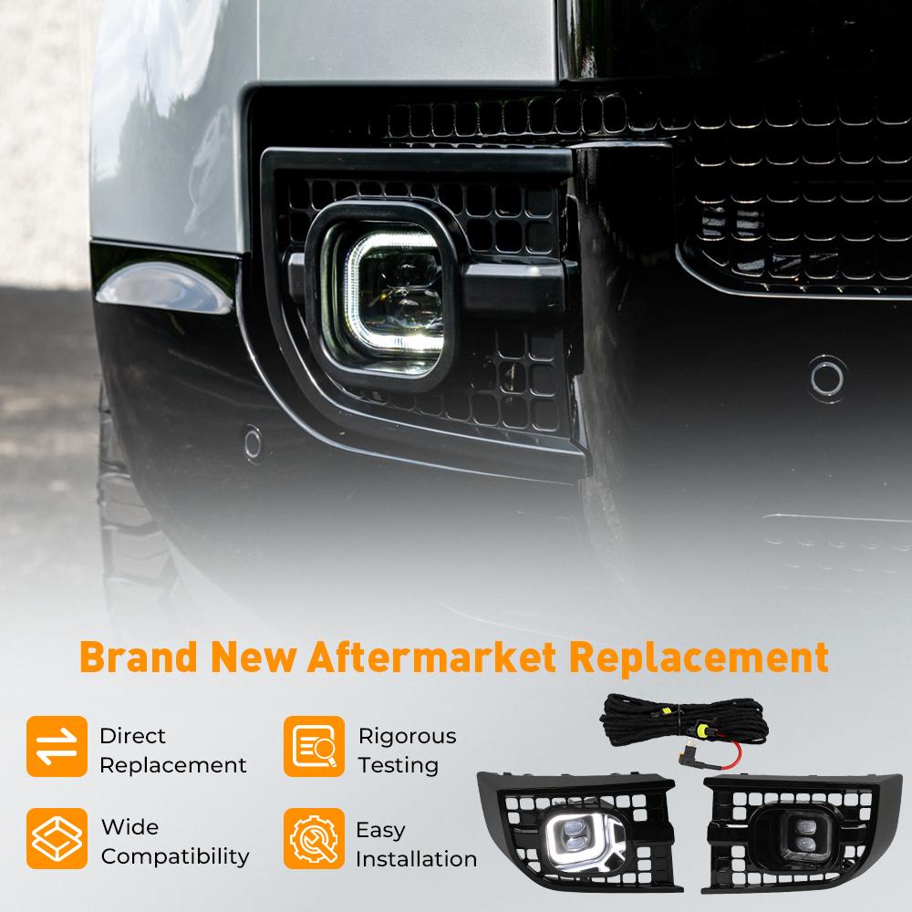 

For Land Rover Defender 130 90 110 L851 L663 2020-2024 Foglights Car LED Lights 2PCS Fog Lamp Cover China Mainland