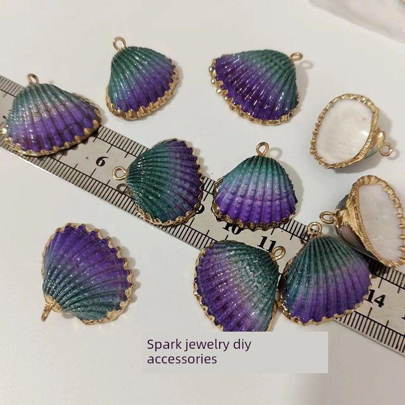 Conch Electroplating DIY Ornament Accessories Earrings Pendant Pendant Creative Handmade Natural Shell Scallop