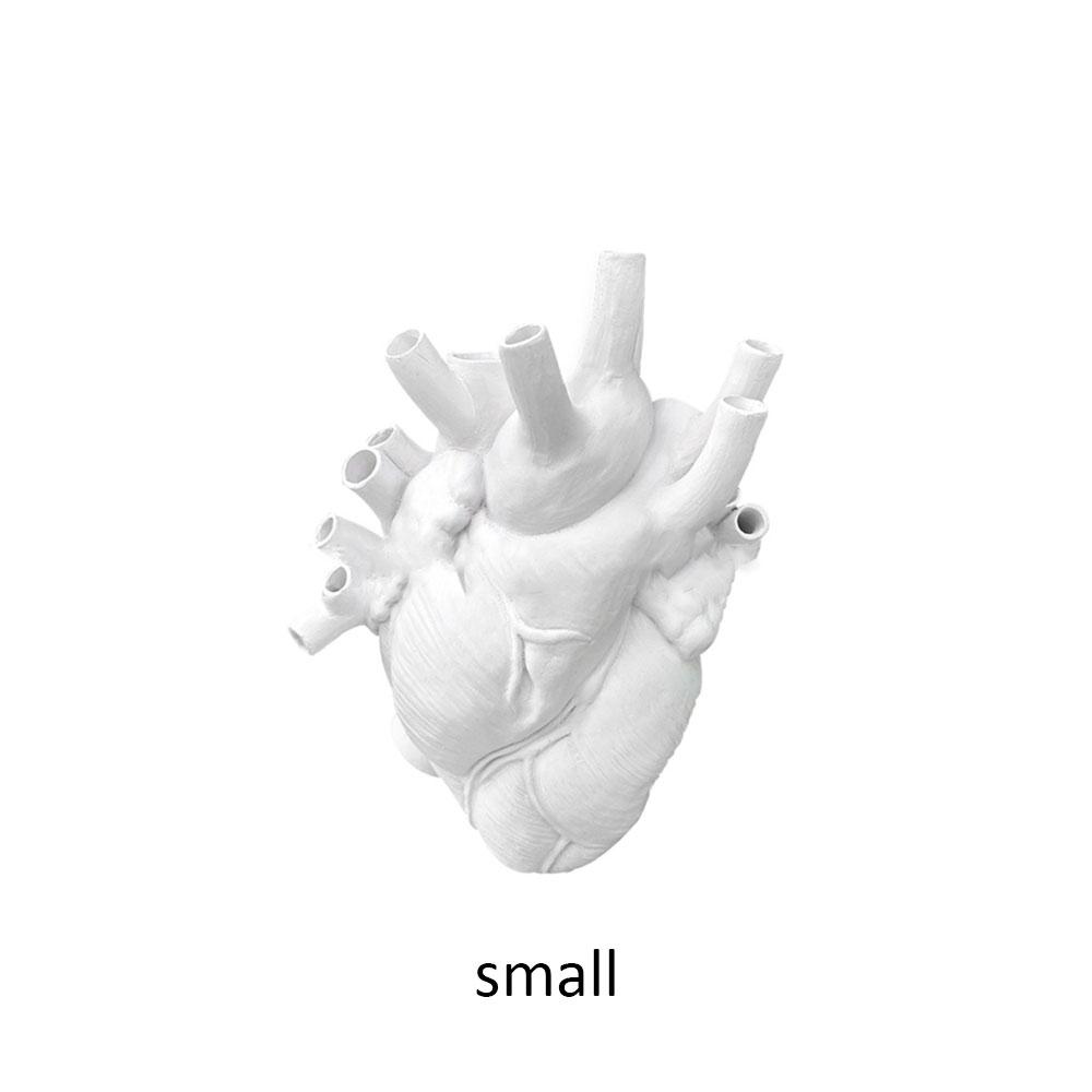 Anatomical Heart Shape Flower Vase Nordic Style Pot Dried Sculpture Desktop Plant for Home Decor Ornament Gifts