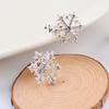 Korean Style Snowflake Rhinestone Clip-On Earrings for Women