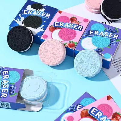 Cartoon Cookie Erasers - Children's Low-Dust, No-Mark Pencil Erasers for Students