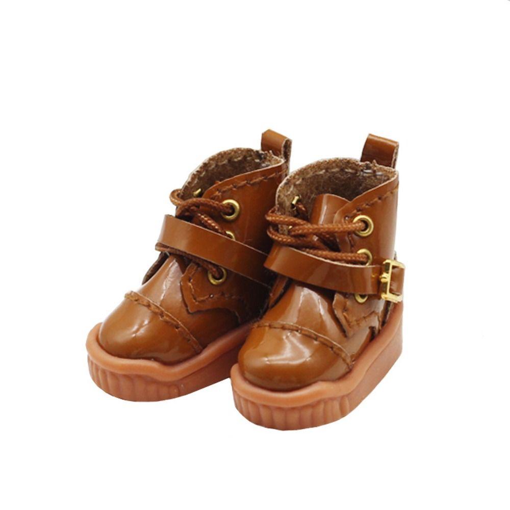 Mini 1/12 Bjd Doll Leather Shoes High-top 1/12 Bjd Doll Boots OB11 Doll Shoes  Holala