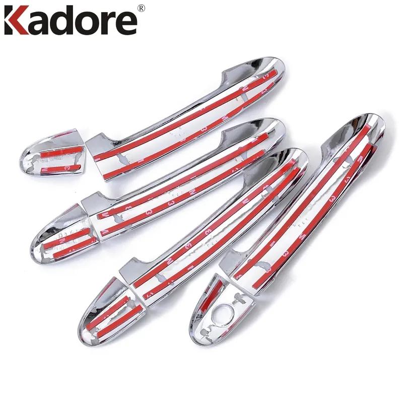 For Hyundai Santa Fe 2010 2011 2012 Chrome Car Door Handle Cover Trim Side Door Handles Catch Cap Overlay Exteiror Accessories