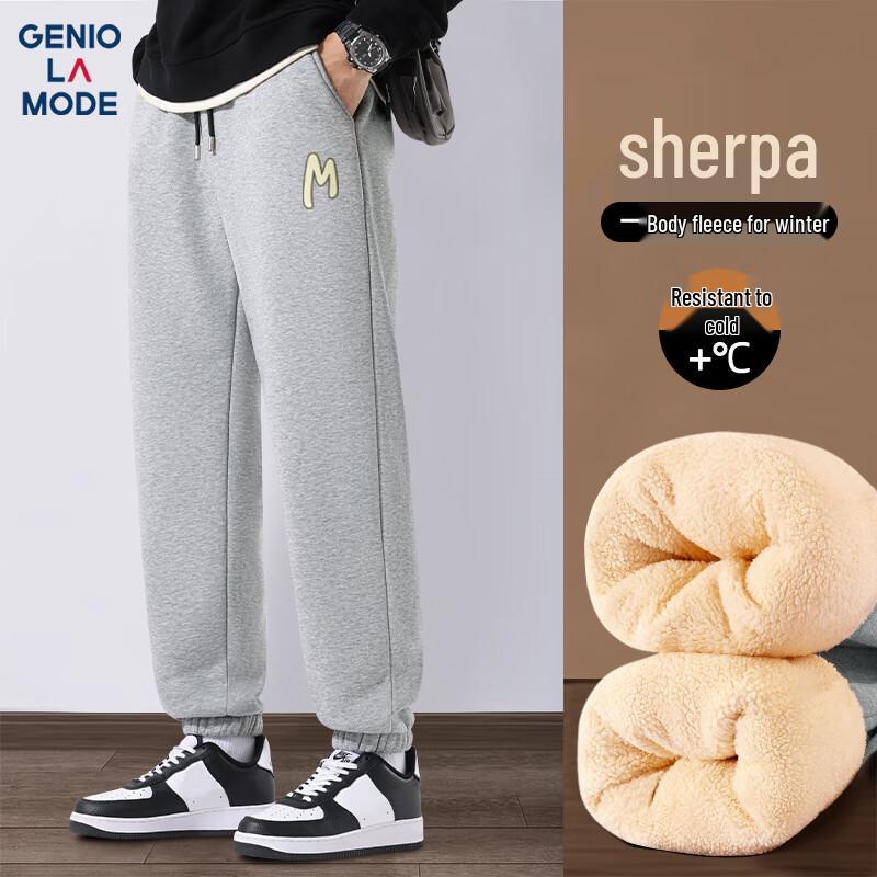 

GENIOLAMODE Men s Lamb Fleece Lined Jogger Pants XL