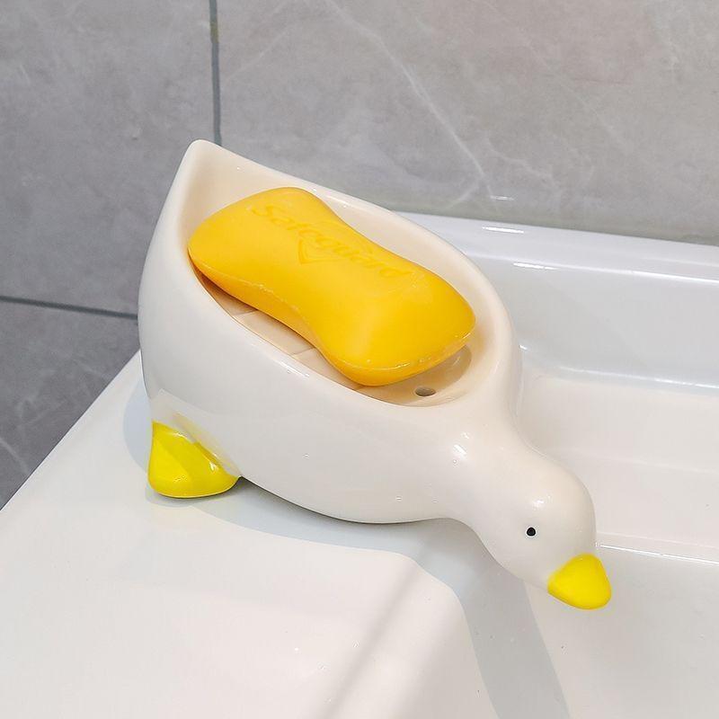 New Duck Shape Soap Box Cartoon Soap Dish Drainable Soap Holder Soap Container Soap Dish for Tray Bathroom Accessories