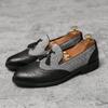 Brogue Loafers Mens Slip On Shoes Tassel Causal Leather Shoes Men Gentleman Formal Business Oxford For Male Big Size Man Flats