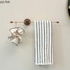 Walnut Wood Metal Towel Rack Bathroom Wall Mounted Storage Rack Wall Shelf Portability Towel Rack Storage Organizer Clothes Hook