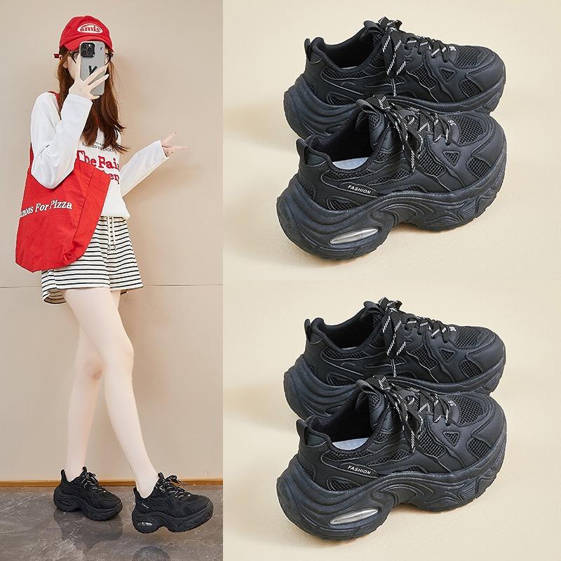 thick-soled little white shoes women's new autumn height-increasing sports versatile mesh not tired feet sports shoes