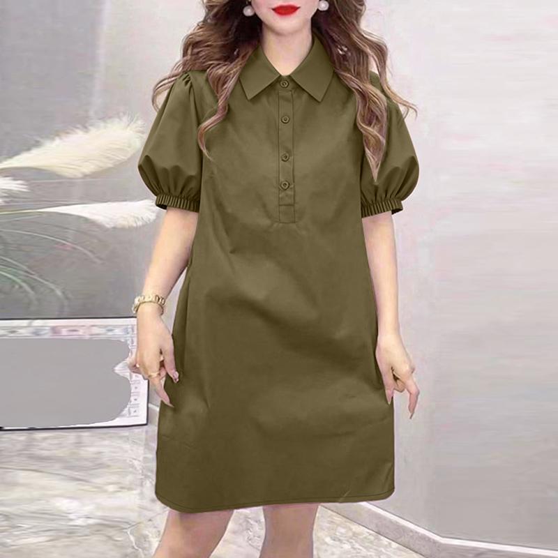 ZANZEA Women Casual Turn Down Collar Summer Short Sleeve Shirt Dress