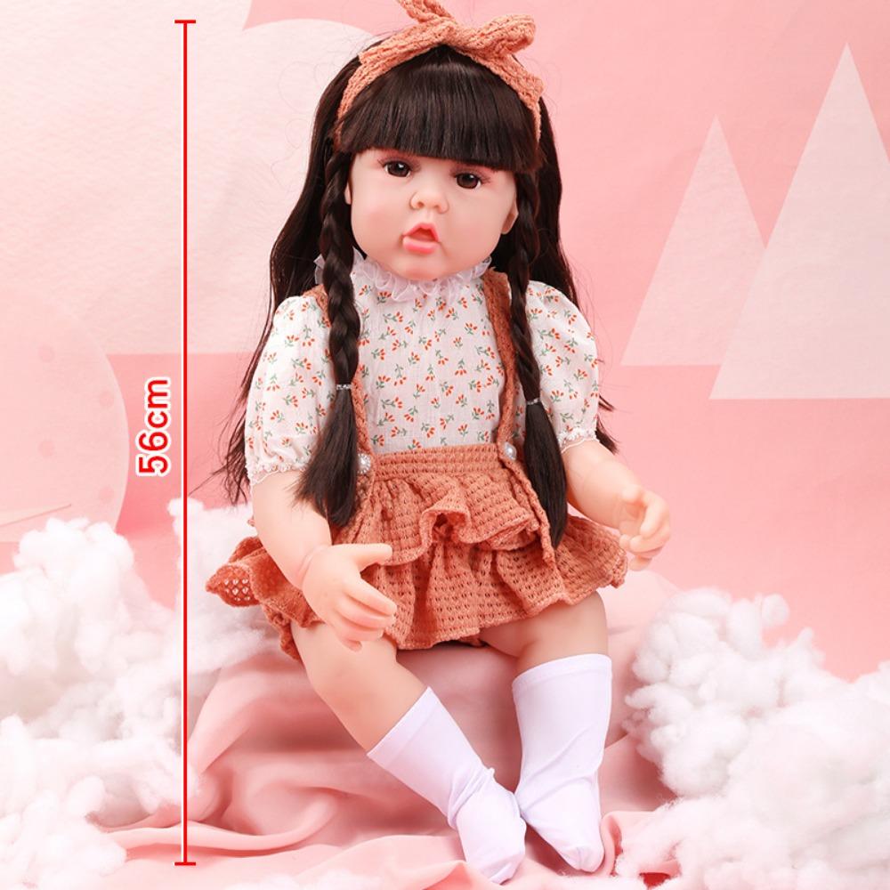 56Cm Reborn Simulation Barbie Gift Doll Baby Soft Gel Girl Toy Set Children's Doll
