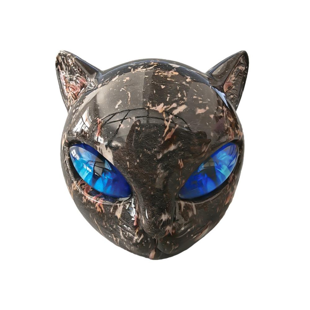 Resin Black Cat Sculpture Hand-Carved Healing Luxury Black Cat Figurine Home Decor Elegant Black Cat Figurine Collectors Item