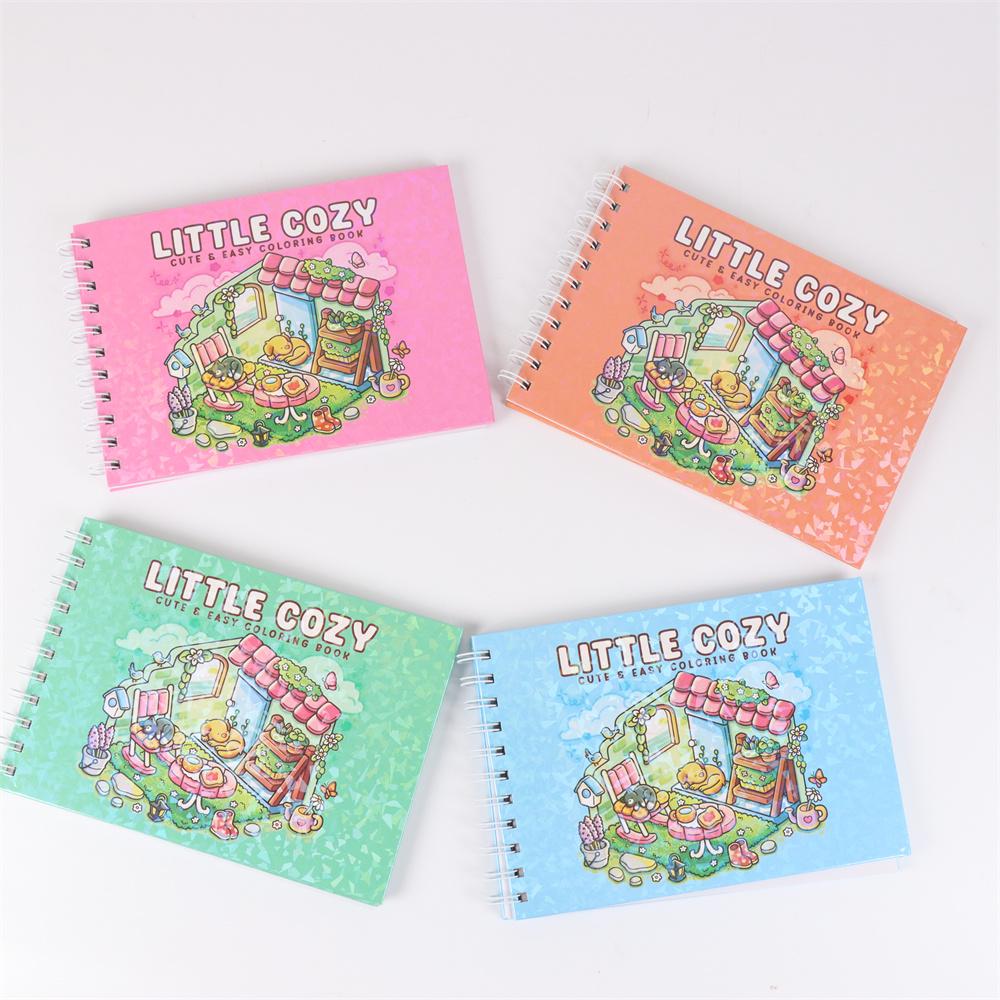 LITTLE COZY Coloring Book for Adults and Teens Featuring Girls, Boys, and Pets In Chill Moments and Relaxing Times for Relaxatio