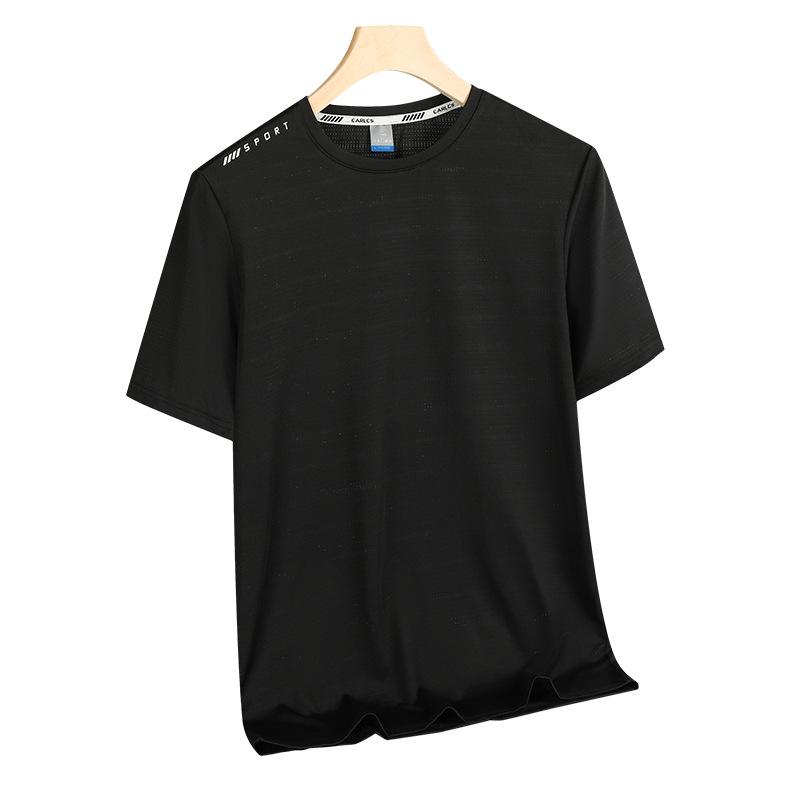 Men's Oversized Plus Size 5XL Summer Ice Silk Quick Dry Sports Basketball Tops Blouse Short Sleeve T-shirts Sportswear