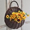 Wall Mounted Rattan Basket Hanging Planter Basket Handmade Wicker Flower Pot Home Garden Decor Woven Rattan Vase Baskets