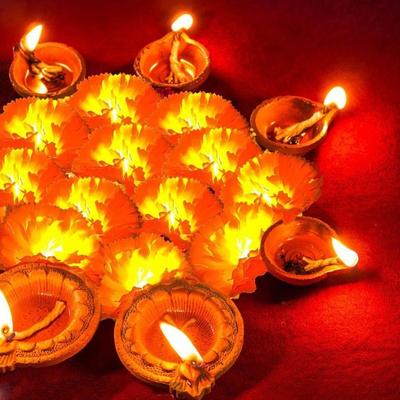 LED Garland Lights 5 Ft Orange Marigold for Day of The Dead Halloween Diwali Holiday Party Home Decoration Christmas Supplies