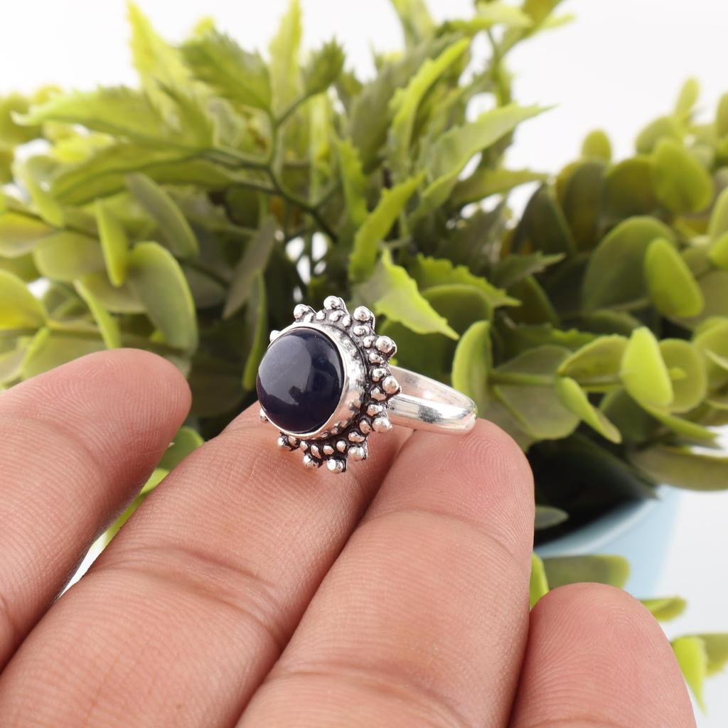 Sodalite Handmade Gemstone Ring, 925 Solid Sterling Silver Ring Beautiful Jewelry, Ring For Engagement Gift