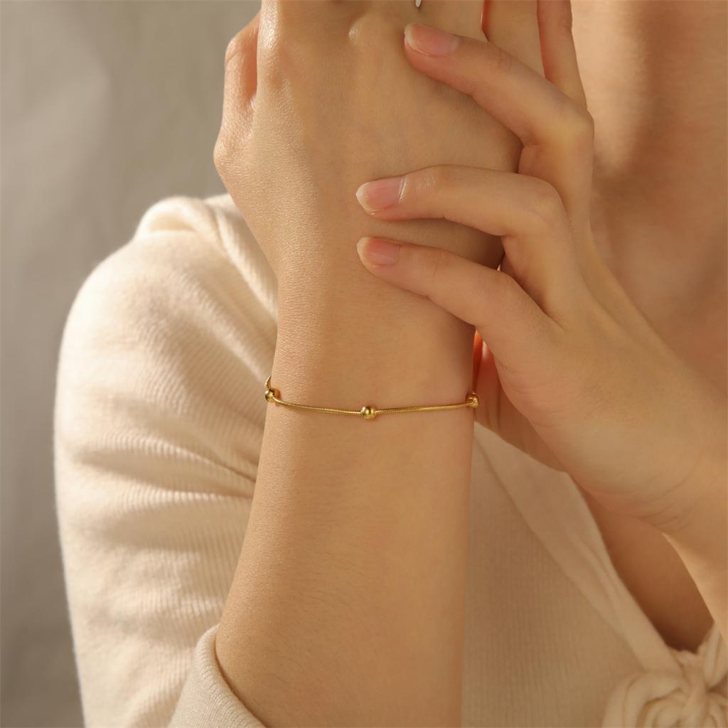 Stainless Steel Beads Chain Bracelets for Women Fashion Basic Bracelets Light Luxury Jewelry Accessories Gift Wholesale