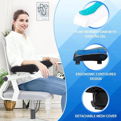 Gel Memory Foam Armrest Pads Ergonomic Office Chair Arm Rest Pillow Adjustable Thicken Elbow Support Cushion for Gaming Chair