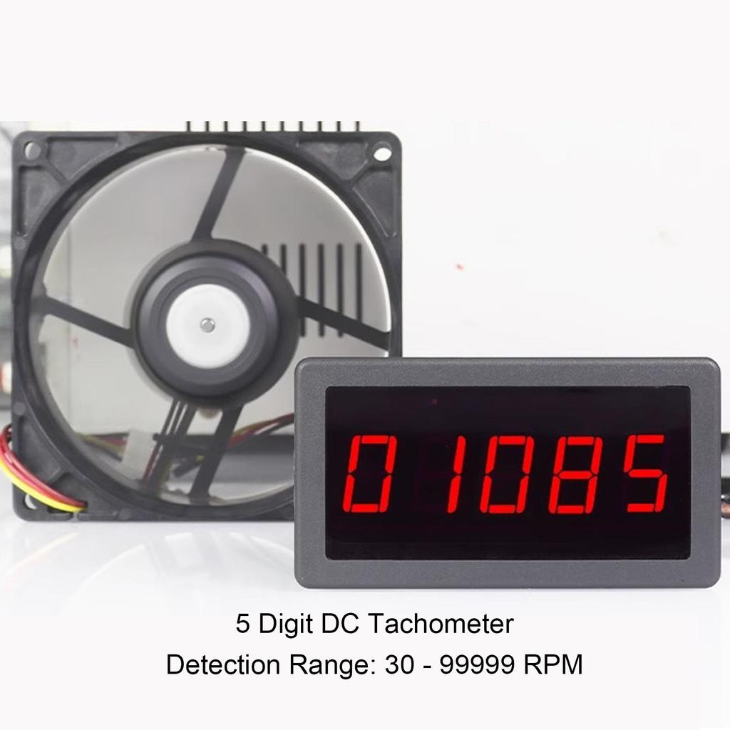 5 Bit LED Tachometer Digital Motor Tachometer DC Brushless Motor 5V-30V RPM Speed Meter With Hall Proximity Switch Sensor NPN