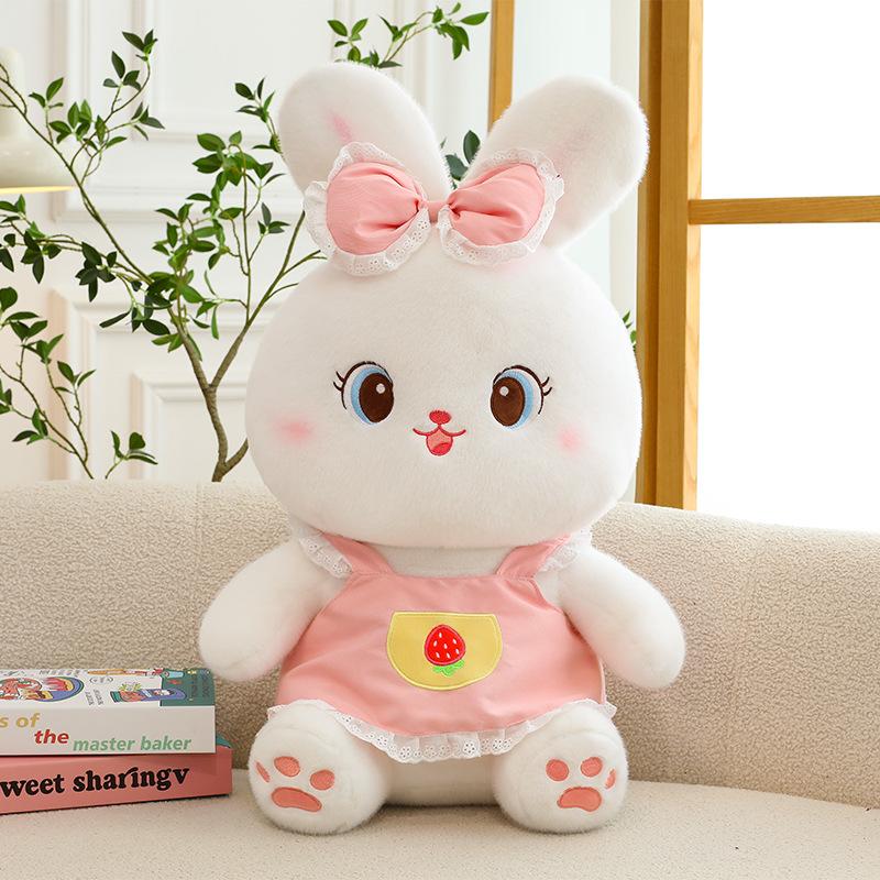 Super Cute Strawberry Sweetheart Rabbit Plush Toy Girl Birthday Gift Claw Machine Exchange Wedding Ornaments