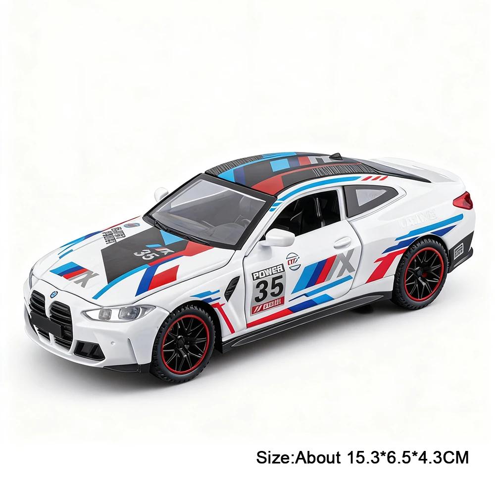 1:32 Scale M4 X3M Alloy Car Model Toy Doors Opened Rubber Tires Vehicles Models Sound Light Sports Cars Metal Toy Ornaments