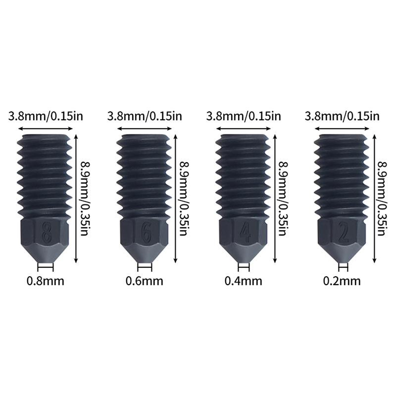 Düsen für Bambu Lab A1 / A1 Mini Düse 0,2 0,4 0,6 0,8 mm Gehärtete Stahl Düse für Bambulab A1 Upgrade Hotend Kit 3D-Drucker