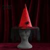 Dark Theme Stage Performance Hat Halloween Witch Hat, with Lace Mesh And Simulated Spiders, Gothic Costume Accessories for Carnival Nights Style