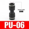 PU Pneumatic Quick Connect Air Hose Fittings, Straight & Three-Way, Sizes: 4/6/8/10/12/16mm