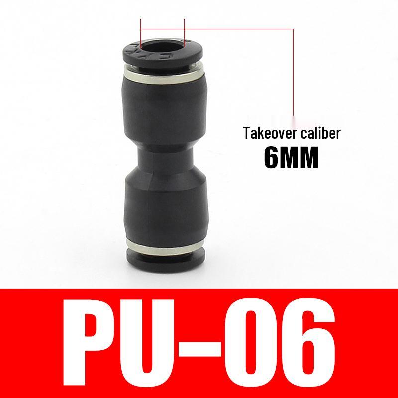 PU Pneumatic Quick Connect Air Hose Fittings, Straight & Three-Way, Sizes: 4/6/8/10/12/16mm