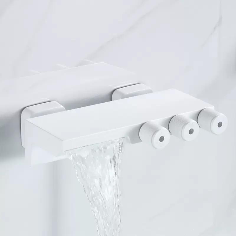 Tuqiu Gold Bathtub Shower Set Wall Mounted Brushed Gold Bath Faucet Bathroom Waterfall Bath & Shower Mixer Tap Brass New