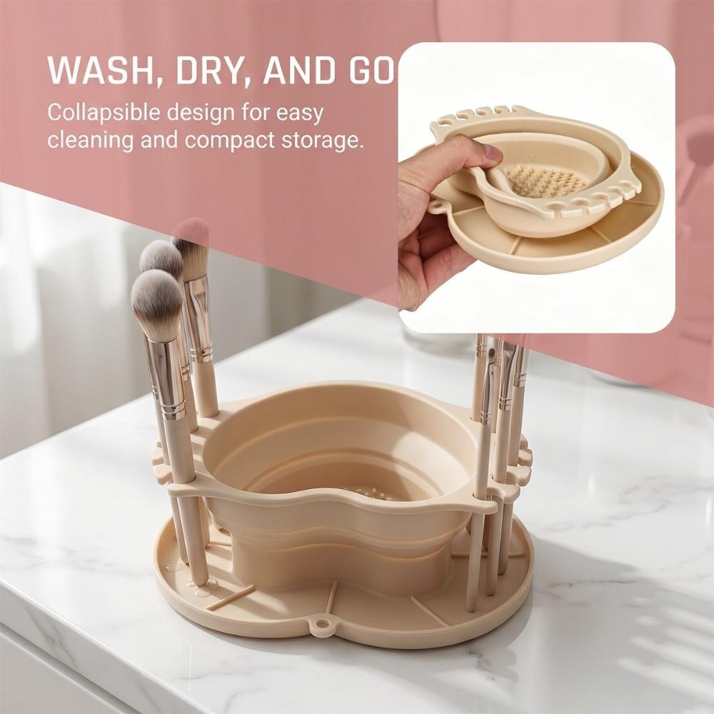 Heart-Shaped Drying Rack & Storage Tray with Textured Base Portable Washing Mat for Travel