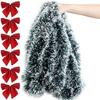 10M Christmas Decorations Green Cane Ribbons Garland DIY Xmas Tree Ornaments Green Cane Ribbon Wreath Hanging Pendent Home Decor