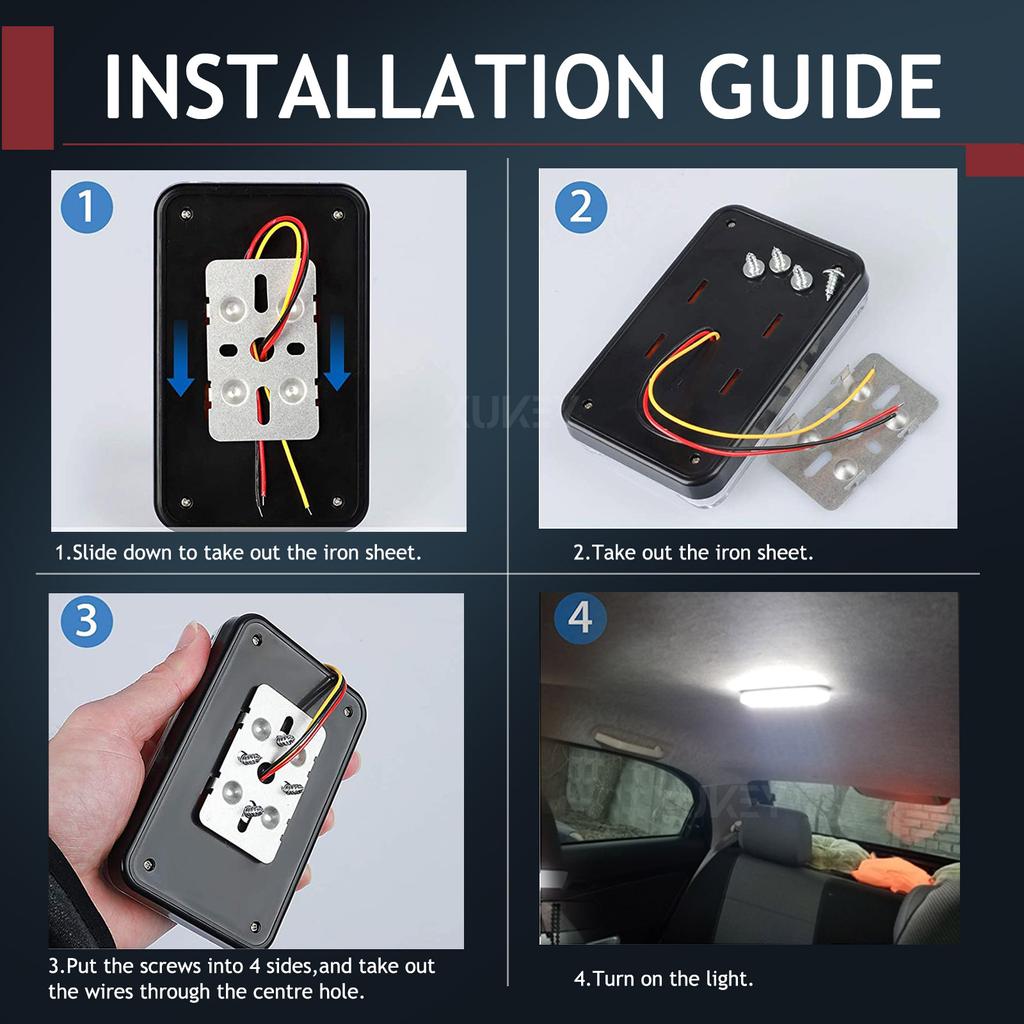 Car Interior Light Assembly Roof Ceiling Cabin Blinker Lamp Xenon White For Trailer Auto Truck Lorry Camper Tractor Caravan Van