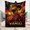 Lamine Yamal's Spain's Soccer Star Blanket Soft Warm Cozy Great for Chair Picnics Seaside Four Seasons Multipurpose Digital Print Best Holiday Gift fo