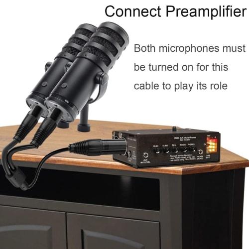 Xiatiaosann XLR Splitter Cable, Microphone Cable, XLR 3-Pin Male to Dual XLR Female Splitter, Y Splitter DMX Cable Patch Cord, XLR Jack to Two XLR Plu